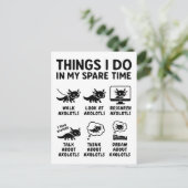 Things I Do In My Spare Time Axolotl Hobby Postkarte (Stehend Vorderseite)