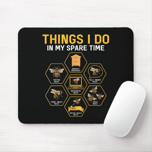 Things I Do In My Spare Time Bee Beekeeper Beekeen Mousepad (Mit Mouse)