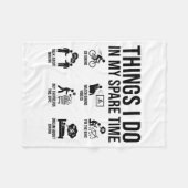 Things I Do In My Spare Time Bicycle Cycling Lover Fleecedecke (Vorderseite (Horizontal))