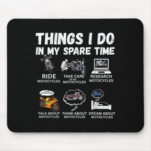 Things I Do In My Spare Time Biker Motorcycle Ride Mousepad (Vorne)