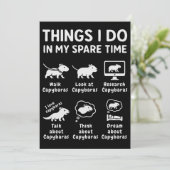 Things I Do In My Spare Time Capybara Funny Einladung (Stehend Vorderseite)