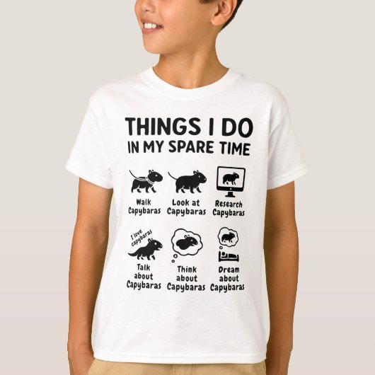 Things I Do In My Spare Time Capybara Funny Pet T-Shirt (Vorderseite)
