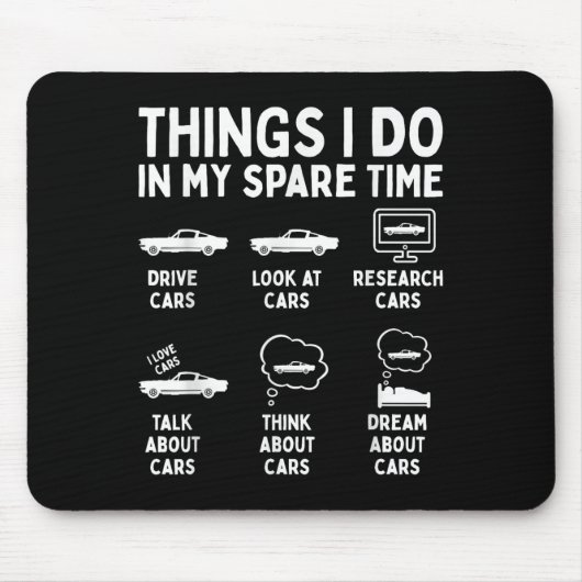Things I Do In My Spare Time Car Enthusiast Funny  Mousepad (Vorne)