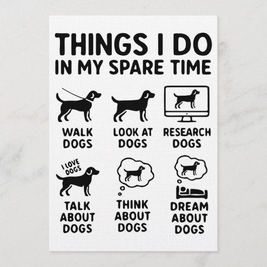 Things I Do In My Spare Time Dogs Funny Einladung (Vorderseite)
