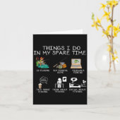 Things I Do In My Spare Time Fishing Rod Funny Fis Karte (Gelbe Blume)