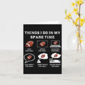 Things I Do In My Spare Time Football Lover Funny Karte (Gelbe Blume)