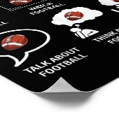 Things I Do In My Spare Time Football Lover Funny Poster (Ecke)