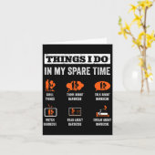 Things I Do In My Spare Time Funny Barbeque Grill  Karte (Gelbe Blume)