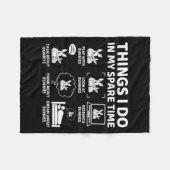 Things I Do In My Spare Time Funny Bunny Rabbit Lo Fleecedecke (Vorderseite (Horizontal))