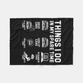 Things I Do In My Spare Time Funny Car Enthusiast Fleecedecke (Vorderseite (Horizontal))