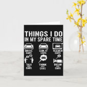 Things I Do In My Spare Time Funny Car Enthusiast Karte (Gelbe Blume)