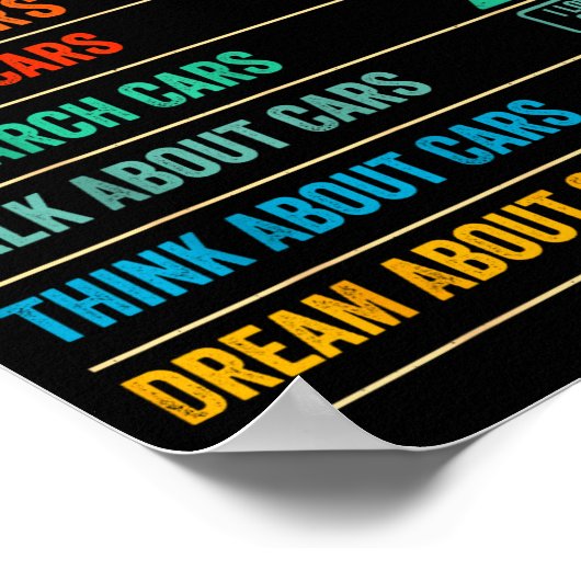 Things I Do In My Spare Time Funny Car Lovers Poster (Ecke)