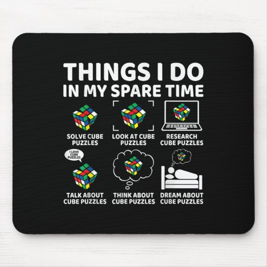 Things I Do In My Spare Time Funny Cube Puzzle Spe Mousepad (Vorne)
