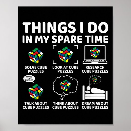 Things I Do In My Spare Time Funny Cube Puzzle Spe Poster (Vorne)