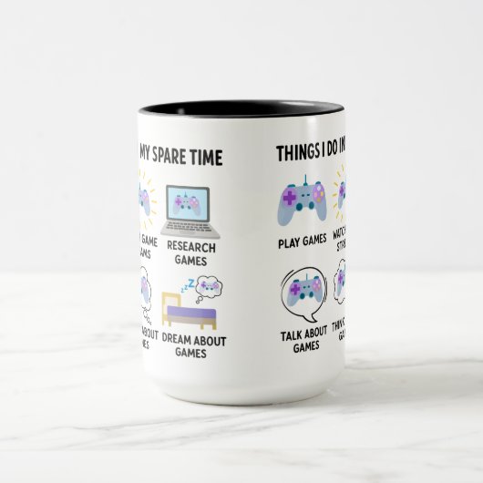 Things I Do In My Spare Time | Funny Gamer Tasse (Zentrum)