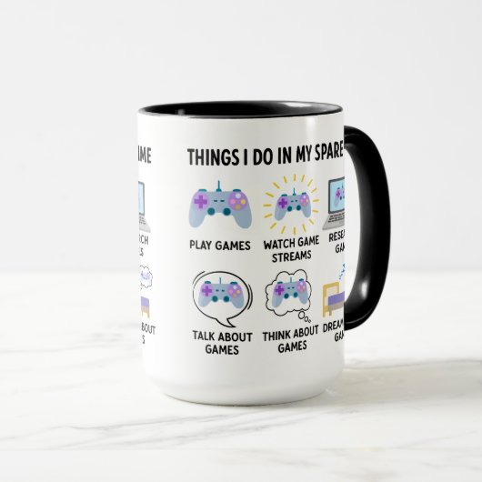 Things I Do In My Spare Time | Funny Gamer Tasse (VorderseiteRechts)