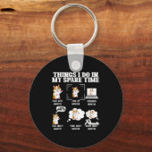 Things I Do In My Spare Time Funny Hamster Pet Lov Schlüsselanhänger (Vorderseite)