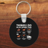 Things I Do In My Spare Time Funny Horse Lover Equ Schlüsselanhänger (Vorderseite)