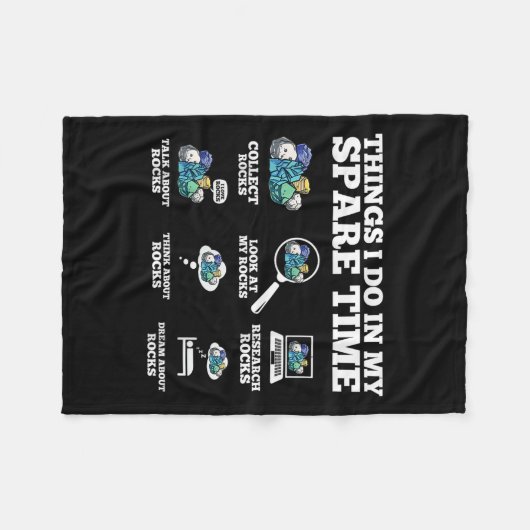 Things I Do In My Spare Time - Funny Rock Collecto Fleecedecke (Vorderseite (Horizontal))