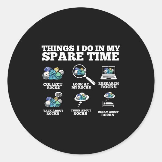 Things I Do In My Spare Time - Funny Rock Collecto Runder Aufkleber (Vorderseite)