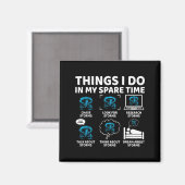 Things I Do In My Spare Time Funny Tornado Chaser  Magnet (Vorderseite/Rückseite)