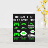 Things I Do In My Spare Time Gaming Funny Gamer Bo Karte (Gelbe Blume)