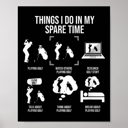 Things I Do In My Spare Time, Golf Player  Poster (Vorne)