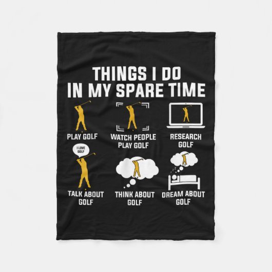 Things I Do In My Spare Time Play Golf  Fleecedecke (Vorderseite)