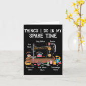 Things I Do In My Spare Time Sewing Machine Quilti Karte (Gelbe Blume)