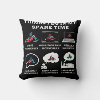 Things I Do In My Spare Time Snowmobiling Kissen