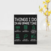 Things I Do In My Spare Time Spreadsheets Accounta Karte (Gelbe Blume)