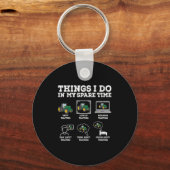 Things I Do In My Spare Time Tractor Funny Farmers Schlüsselanhänger (Vorderseite)