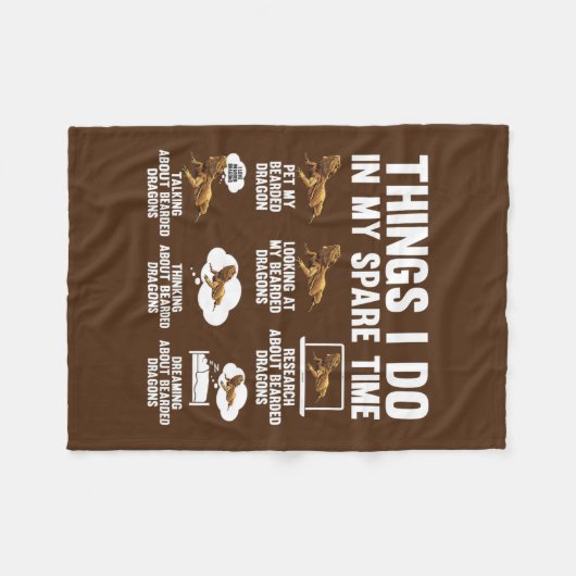 things I do in time pet bearde dragon reptis Fleecedecke (Vorderseite (Horizontal))