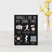 Things I Do Spare Time Baseball Funny Player Men W Karte (Gelbe Blume)