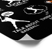 Things I Do Spare Time Baseball Funny Player Men W Poster (Ecke)