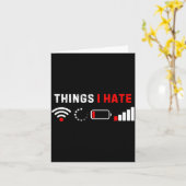 Things I Hate Shirt Funny Computer Geek Gamer Humo Karte (Gelbe Blume)