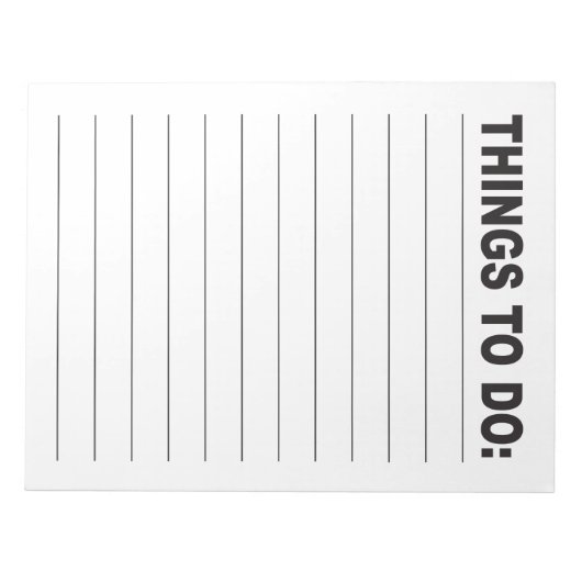 Things to Do List Large Print Low Vision Notizblock (Vorderseite)