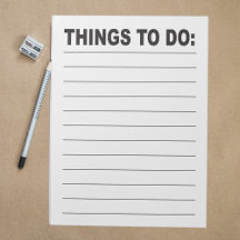 Things to Do List Large Print Low Vision