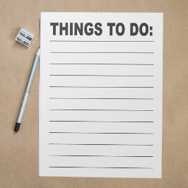 Things to Do List Large Print Low Vision Notizblock