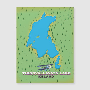Thingvallavatsee Island Reiseplan Magnetkarte