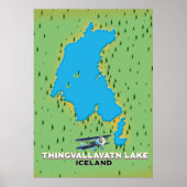 Thingvallavatsee Island Reiseplan Poster (Vorne)