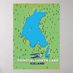 Thingvallavatsee Island Reiseplan Poster