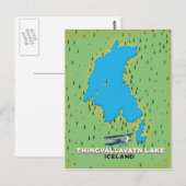 Thingvallavatsee Island Reiseplan Postkarte (Vorne/Hinten)