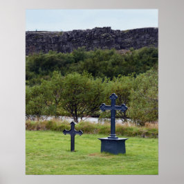 Thingvellir Church Friedhof, Island Poster