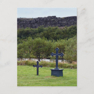 Thingvellir Church Friedhof, Island Postkarte