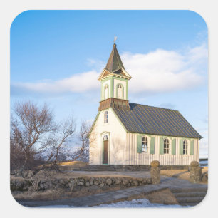Thingvellir-Nationalpark in Island Quadratischer Aufkleber
