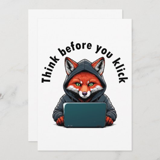 Think before you click - Cyber Security Einladung (Vorne/Hinten)