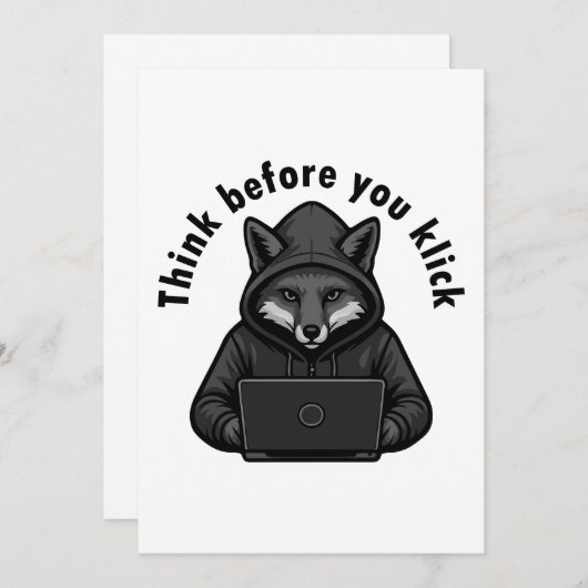 Think before you click - Cyber Security Einladung (Vorne/Hinten)