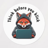 Think before you click - Cyber Security Etiketten (Design 1)