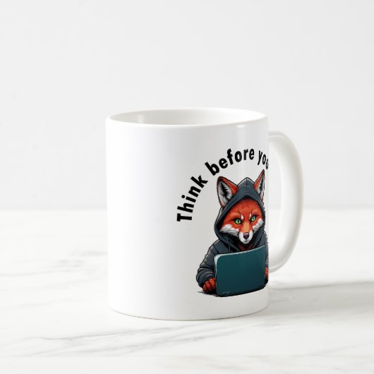 Think before you click - Cyber Security Kaffeetasse (VorderseiteRechts)